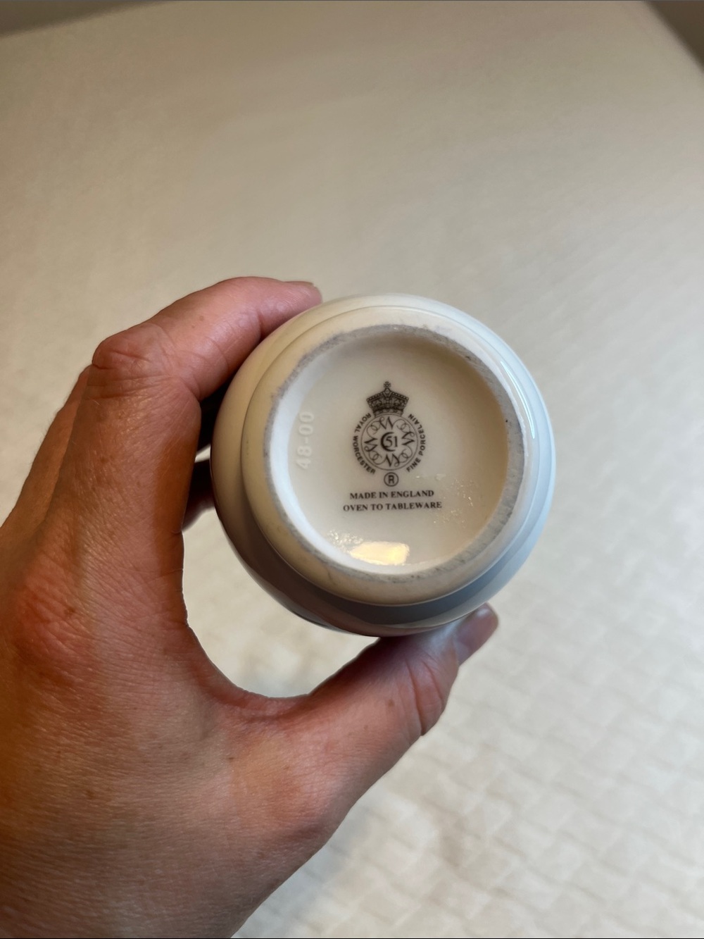 Royal Worcester egg coddler Blue and White Porcelain Trinket Jar with Silver Lid - Picture 6 of 6